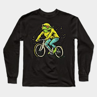 Funny Frog On A Bike Long Sleeve T-Shirt